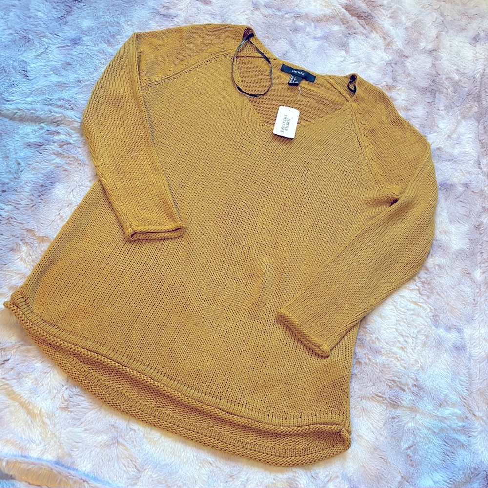 Forever 21 Mustard Sweater Top